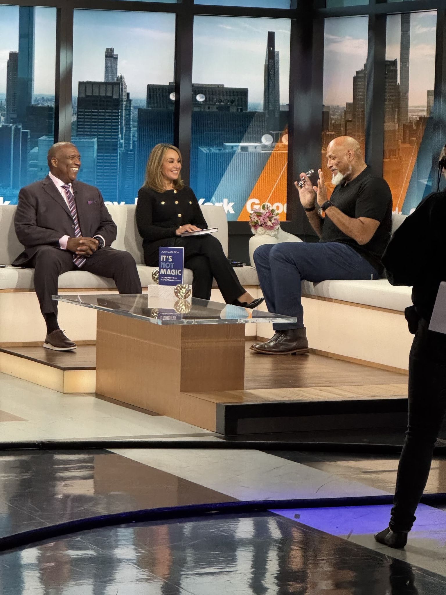 Behind the scenes of John’s appearance on <em>Good Day New York</em> (September 2025)